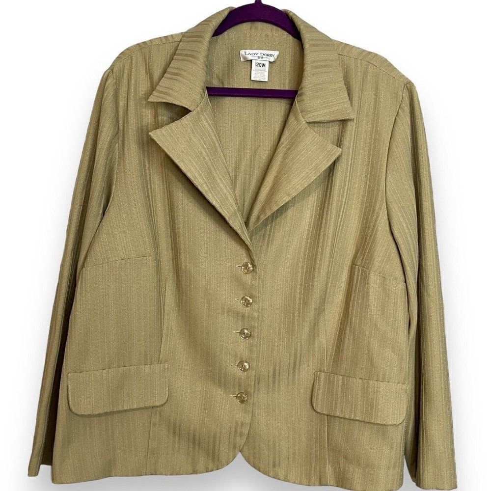 Lady Dorby Blazer Jacket Women's 20W Brown Vintage Academia Lightweight Casual